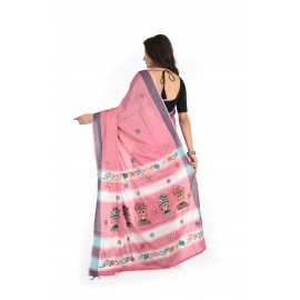 HANDWOVEN KANTHA STITCH SAREE