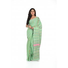 HANDWOVEN KANTHA STITCH SAREE