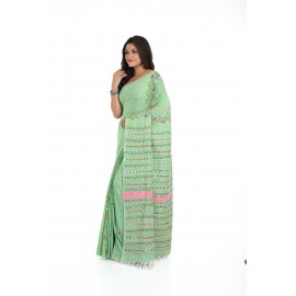 HANDWOVEN KANTHA STITCH SAREE