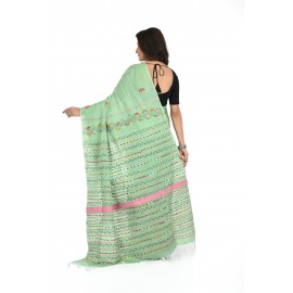 HANDWOVEN KANTHA STITCH SAREE