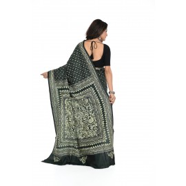 HANDWOVEN KANTHA STITCH SAREE