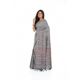 HANDWOVEN KANTHA STITCH SAREE
