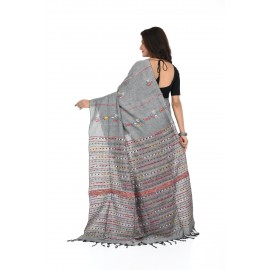 HANDWOVEN KANTHA STITCH SAREE