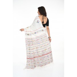 HANDWOVEN KANTHA STITCH SAREE