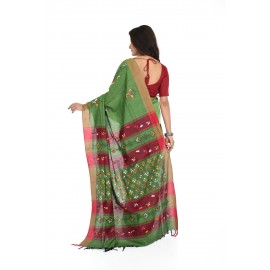 HANDWOVEN KANTHA STITCH SAREE