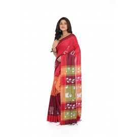HANDWOVEN KANTHA STITCH SAREE