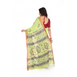 HANDWOVEN KANTHA STITCH SAREE
