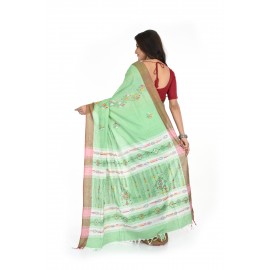 HANDWOVEN KANTHA STITCH SAREE