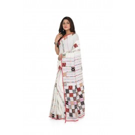 HANDWOVEN KANTHA STITCH SAREE