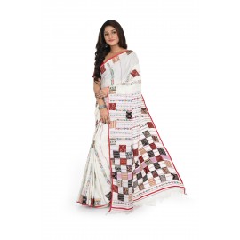 HANDWOVEN KANTHA STITCH SAREE