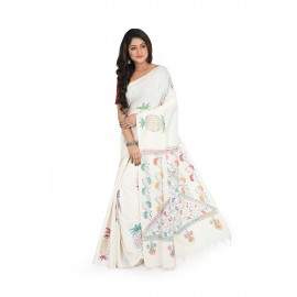 HANDWOVEN KANTHA STITCH SAREE