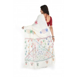 HANDWOVEN KANTHA STITCH SAREE