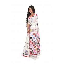 HANDWOVEN KANTHA STITCH SAREE