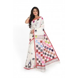 HANDWOVEN KANTHA STITCH SAREE