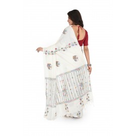 HANDWOVEN KANTHA STITCH SAREE