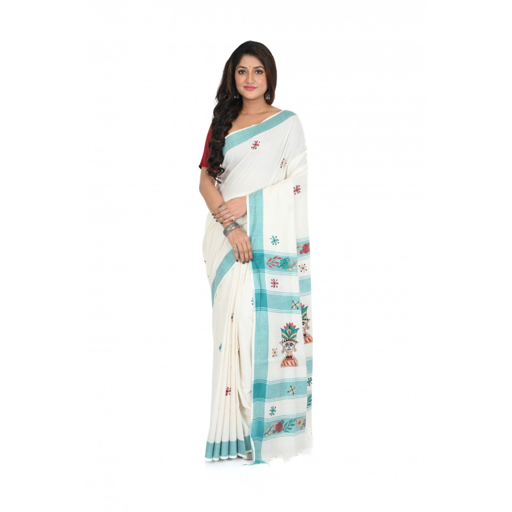 HANDWOVEN KANTHA STITCH SAREE