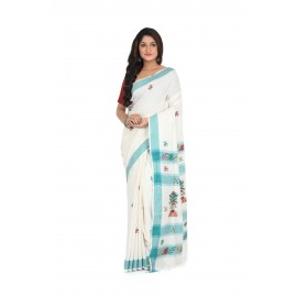 HANDWOVEN KANTHA STITCH SAREE