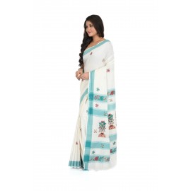 HANDWOVEN KANTHA STITCH SAREE
