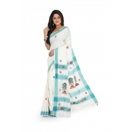 HANDWOVEN KANTHA STITCH SAREE