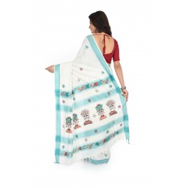 HANDWOVEN KANTHA STITCH SAREE