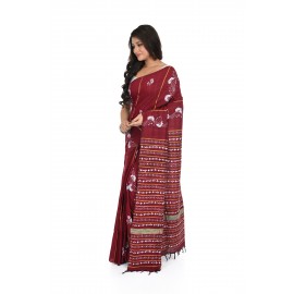 HANDWOVEN KANTHA STITCH SAREE