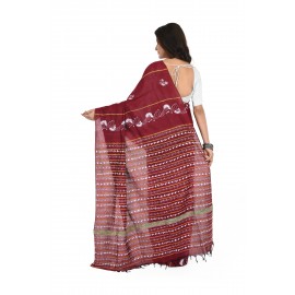 HANDWOVEN KANTHA STITCH SAREE
