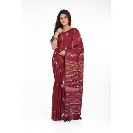 HANDWOVEN KANTHA STITCH SAREE