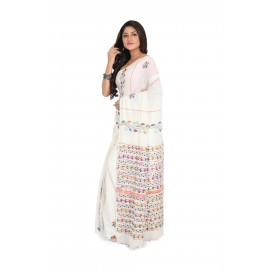 HANDWOVEN KANTHA STITCH SAREE