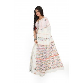 HANDWOVEN KANTHA STITCH SAREE