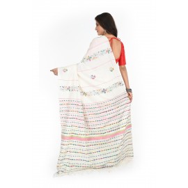 HANDWOVEN KANTHA STITCH SAREE