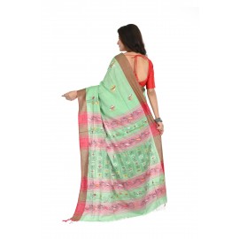 HANDWOVEN KANTHA STITCH SAREE