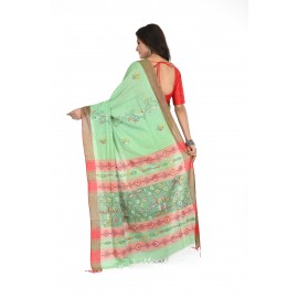 HANDWOVEN KANTHA STITCH SAREE