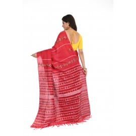 HANDWOVEN KANTHA STITCH SAREE