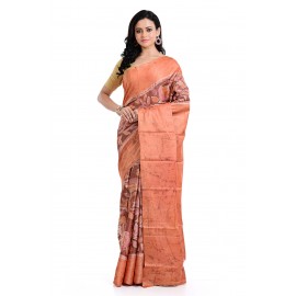 Tantuja Handloom Tassar Hand Batick Silk Saree
