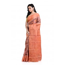 Tantuja Handloom Tassar Hand Batick Silk Saree
