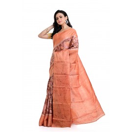 Tantuja Handloom Tassar Hand Batick Silk Saree