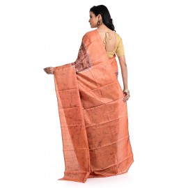 Tantuja Handloom Tassar Hand Batick Silk Saree