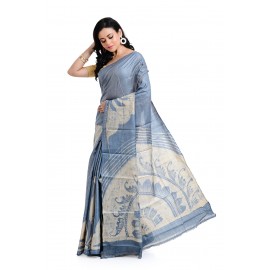 Tantuja Handloom Tassar Hand Batick Silk Saree