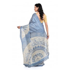 Tantuja Handloom Tassar Hand Batick Silk Saree