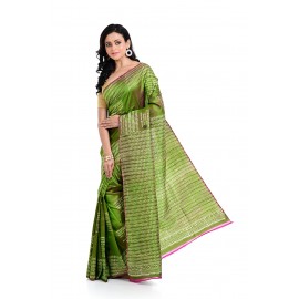 Tantuja Handloom Block Print Katan Silk Saree
