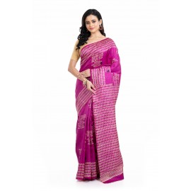 Tantuja Handloom Block Print Katan Silk Saree