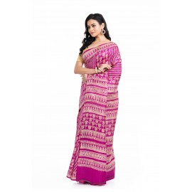 Tantuja Handloom Block Print Katan Silk Saree