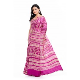 Tantuja Handloom Block Print Katan Silk Saree