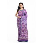 Tantuja Handloom Block Print Katan Silk Saree