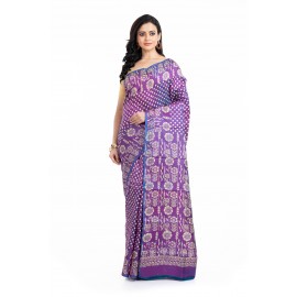 Tantuja Handloom Block Print Katan Silk Saree