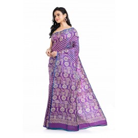 Tantuja Handloom Block Print Katan Silk Saree