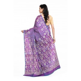 Tantuja Handloom Block Print Katan Silk Saree
