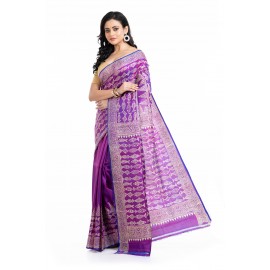 Tantuja Handloom Block Print Katan Silk Saree