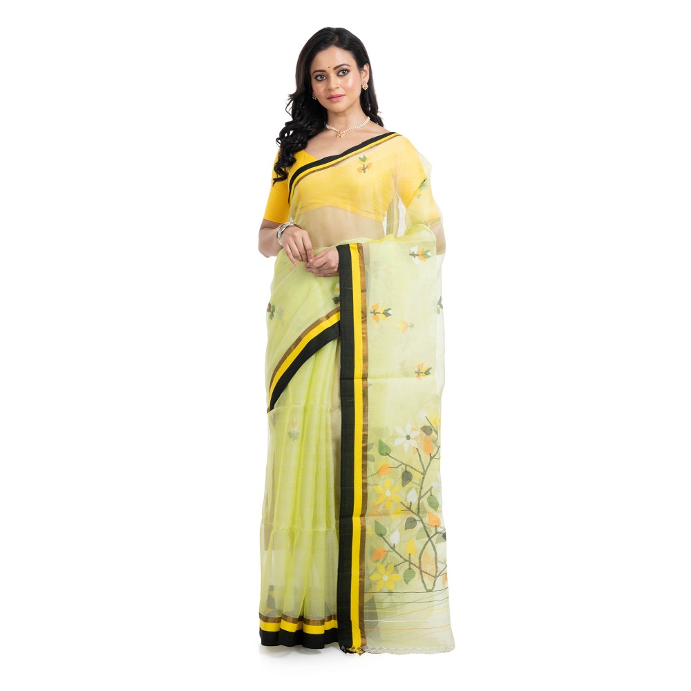 Tantuja Bengal Handloom Maslin Silk Jamdani Saree Online