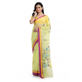 Tantuja Bengal Handloom Maslin Silk Jamdani Saree